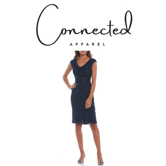 lace and sequins evening dress - Picture 2 of 5